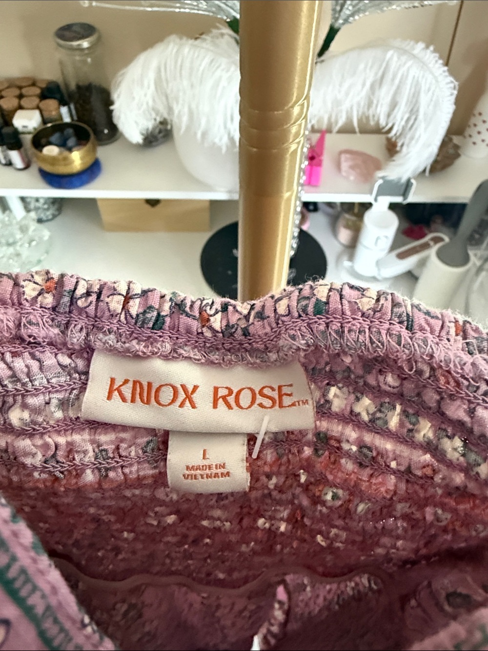 Knox Rose Pink Printed Maxi Dress with Smocked Bodice - Picture 4 of 4